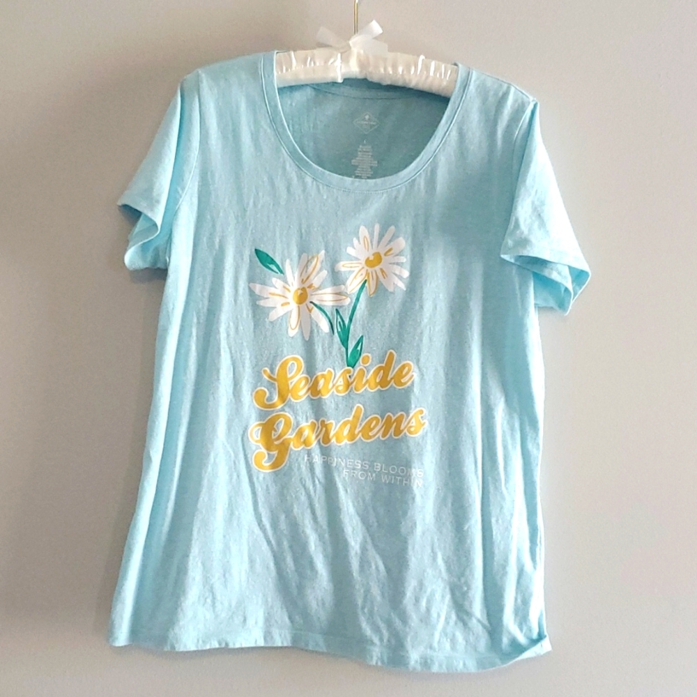 St. John's Bay Blue Seaside Gardens Tee